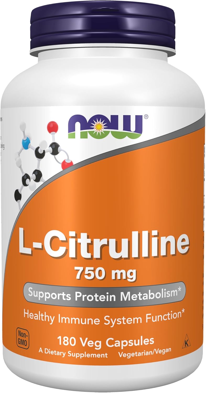 NOW Foods L-Citrulline 750 mg (180 veg capsules)