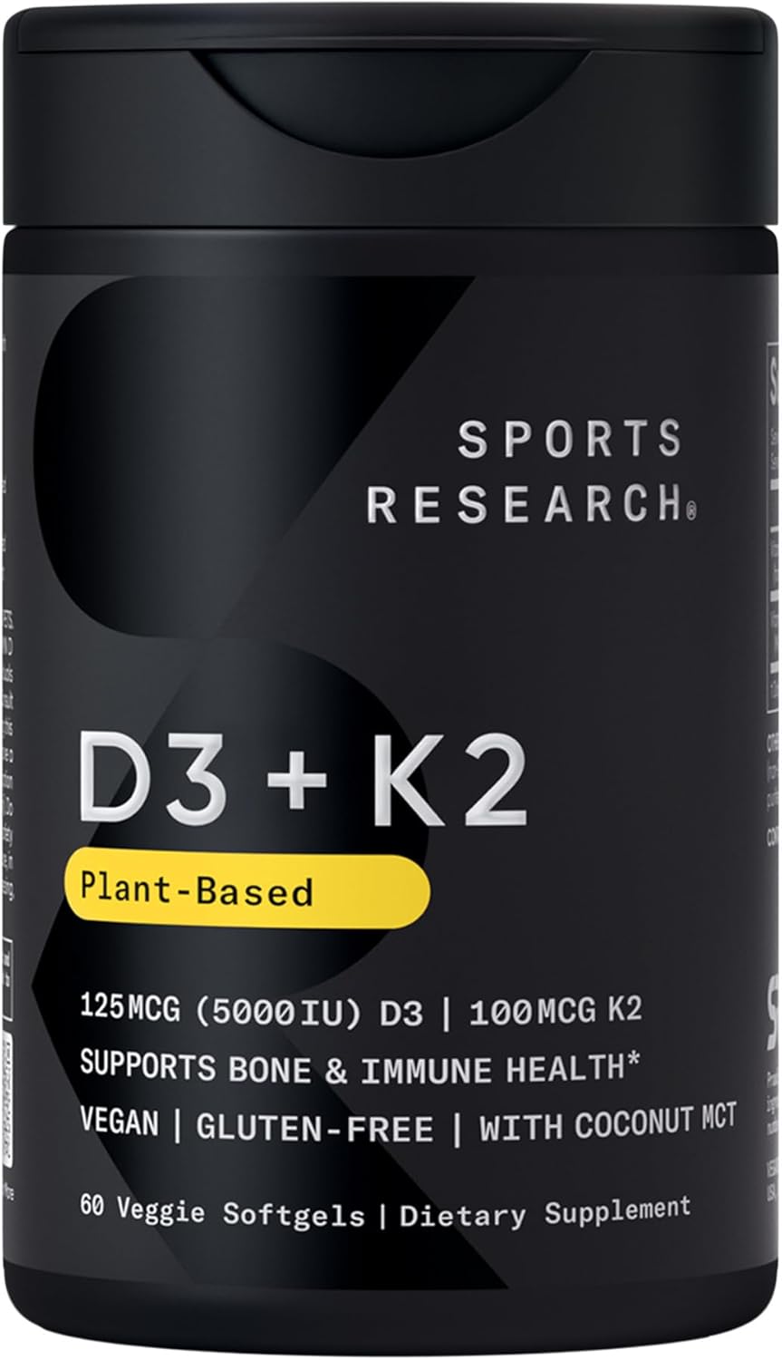 Sports Research Vitamin D3 5000 IU + K2 (60 softgels)