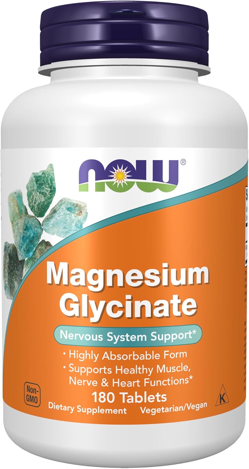 NOW Foods Magnesium Glycinate 100 mg (180 tablets)