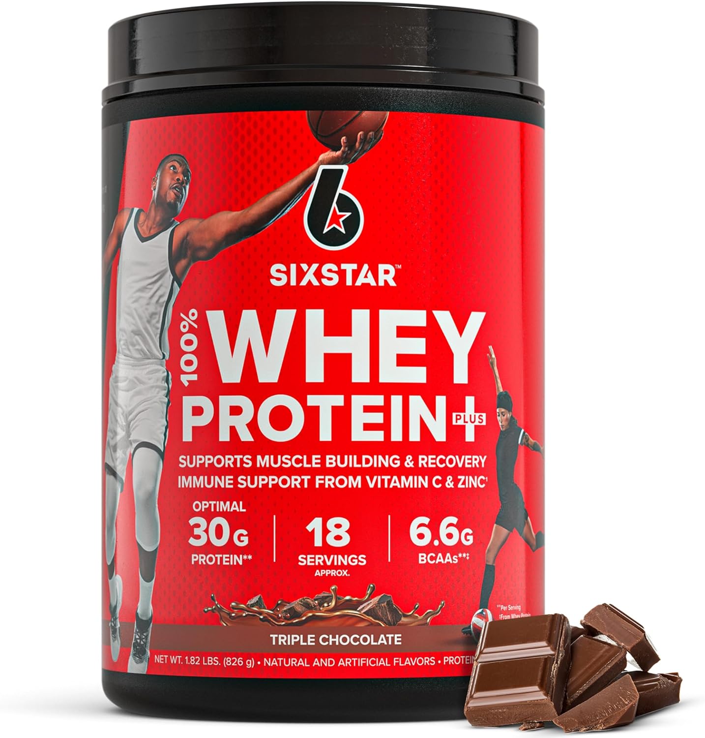Six Star 100% Whey Protein Plus, Chocolate (2 lb)