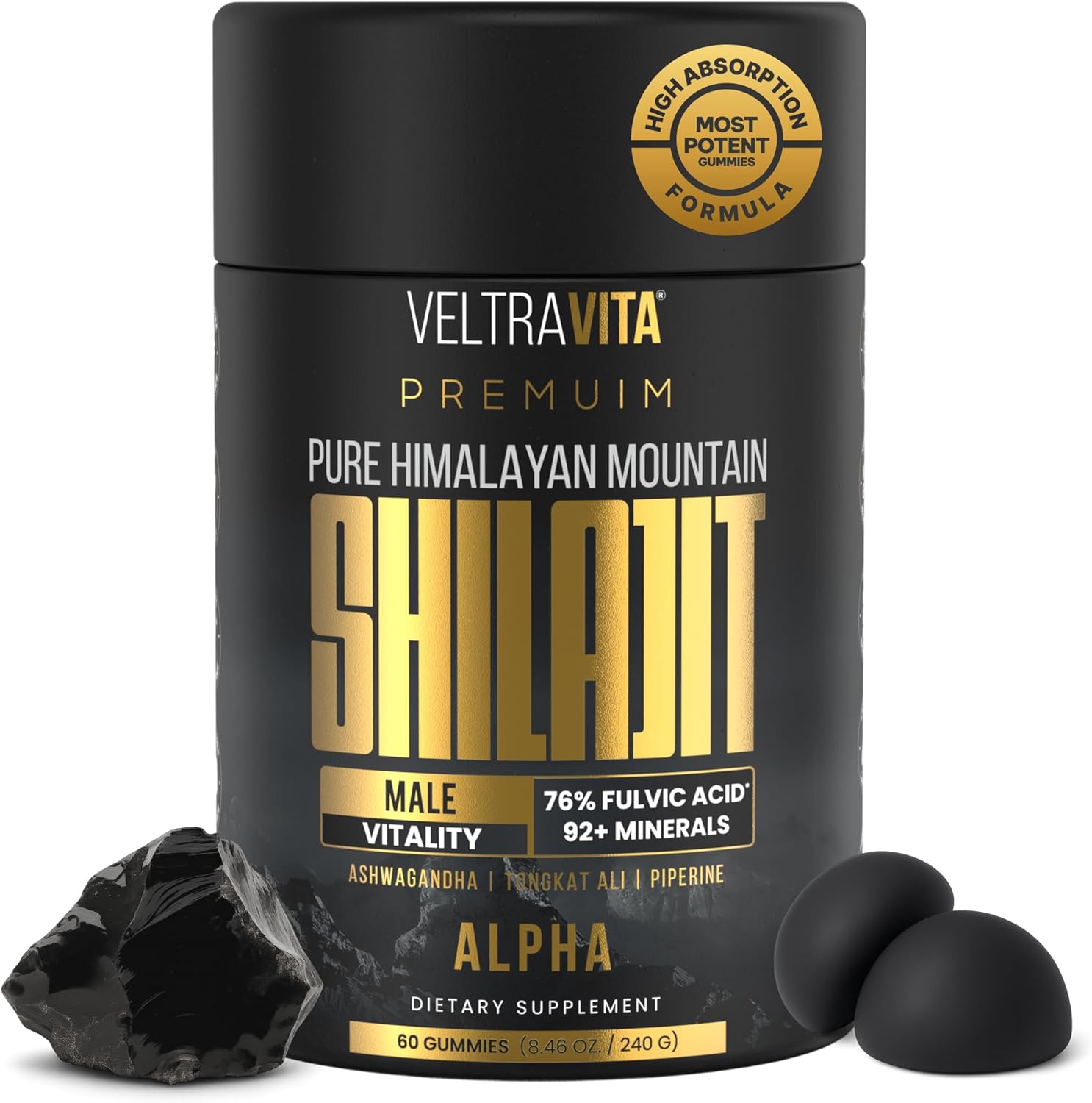 VeltraVita Alpha Shilajit Gummies (sugar-free)